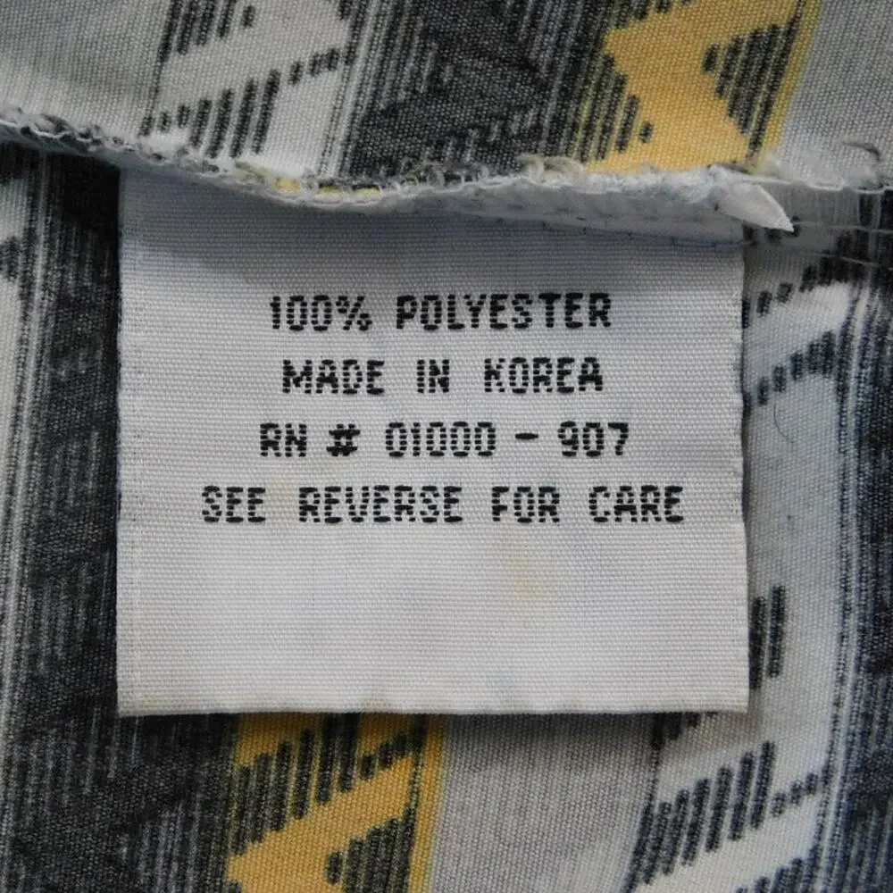Entrig Yellow Black Stripe Polyester Long Sleeve Button-Up Mens XXL Shirt - Picture 6 of 6
